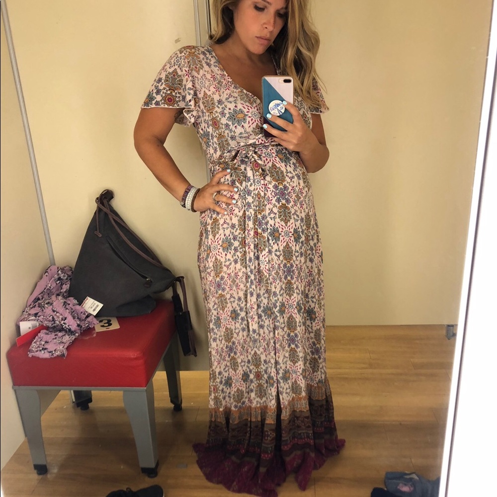 Floral bohemian wrap dress